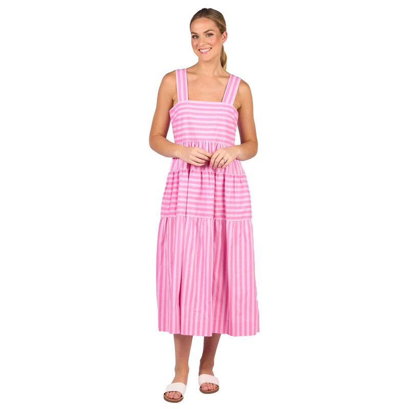 Vassalli Sleeveless Tiered Dress With Wide Straps image number 4